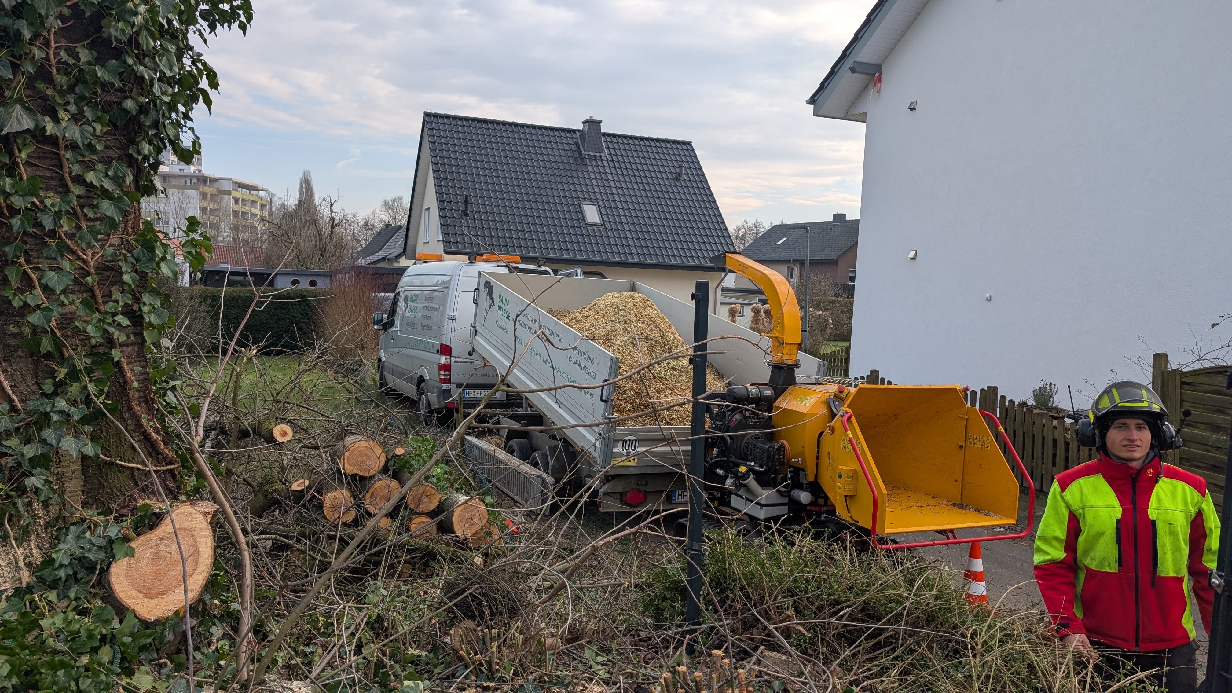 Häckseln der Äste